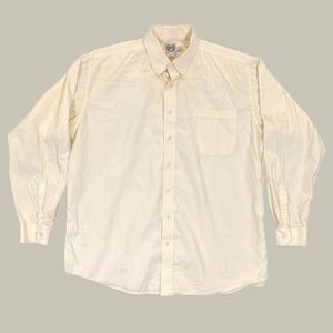 Cinch Button Down Shirt Men L Yellow Butter Western Cowboy Cotton Casual